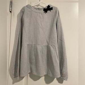 Marie Chantal Size 12 White and Blue Checked Blouse Dress